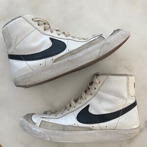 Nike High-Top Sneakers in Cream and Black